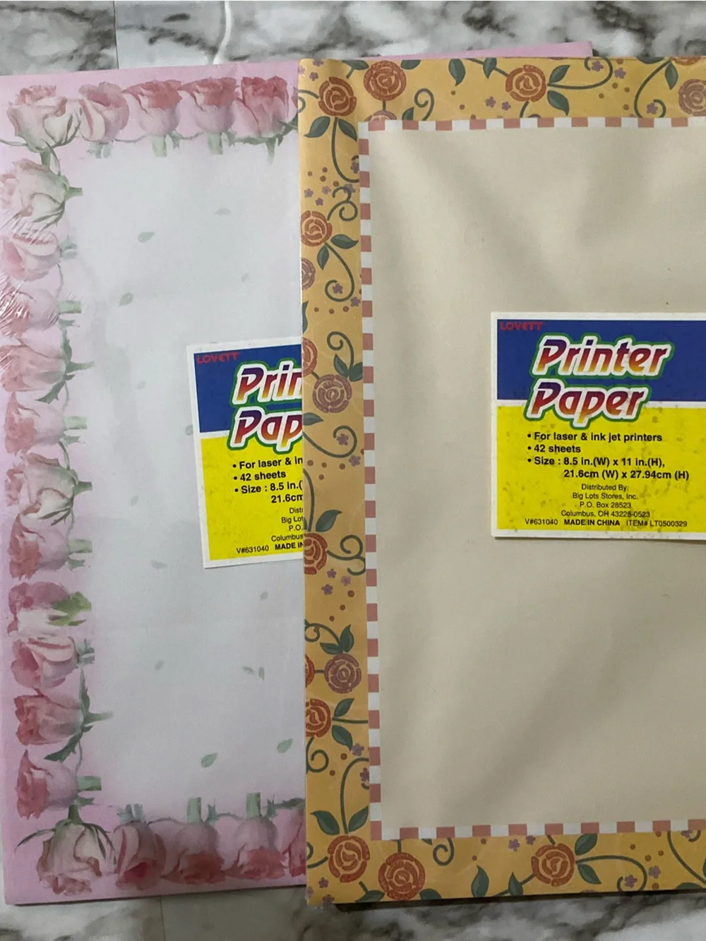 Stationery with Decorative Floral Border Assortment - Multi-Color 4 Packs